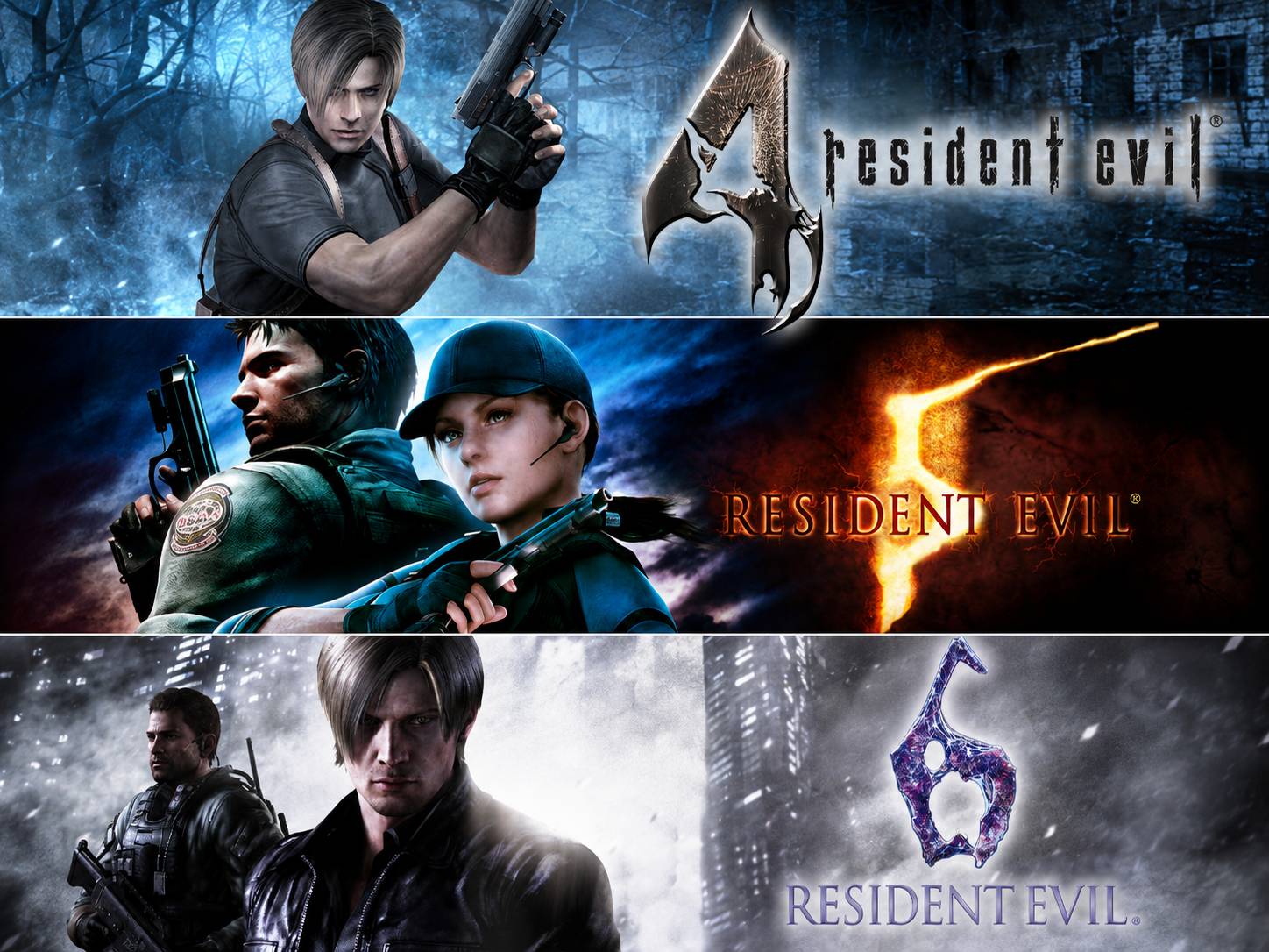 Pacote Triplo Resident Evil - Resident Evil 4 + Resident Evil 5 + Resident Evil 6